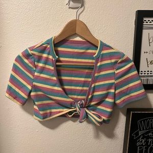 Shein tie front shirt